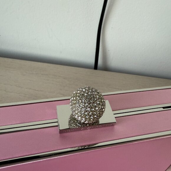 NWT Sophia Webster Clara Clutch Box Bag Pink Satin With Chain Strap - Picture 3 of 12